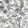 Rainforest Wallpaper Wallpaper York Wallcoverings Double Roll White/Charcoal 