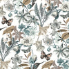 Butterfly House Wallpaper Wallpaper York Wallcoverings Double Roll White/Neutrals/Blu 