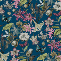 Butterfly House Wallpaper Wallpaper York Wallcoverings Double Roll Navy 