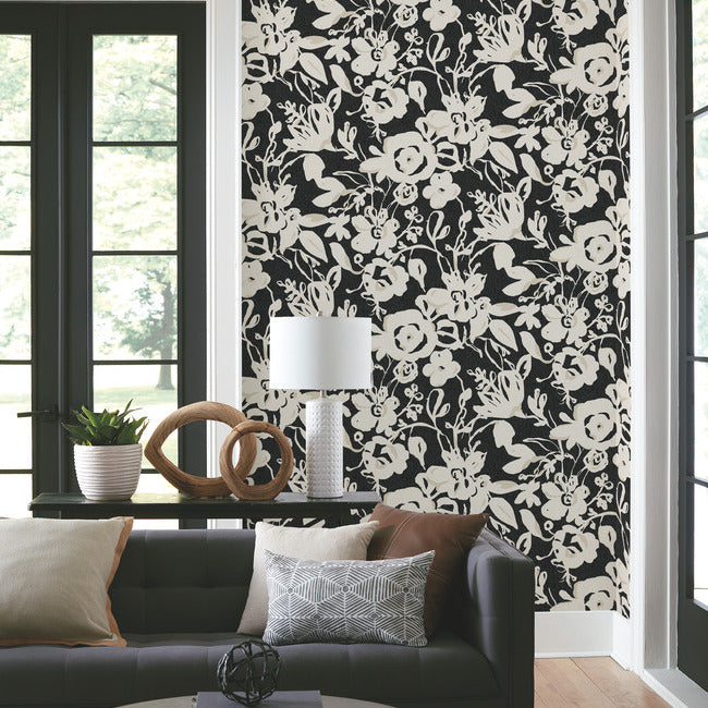 Brushstroke Floral Wallpaper Wallpaper York Wallcoverings   