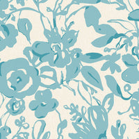 Brushstroke Floral Wallpaper Wallpaper York Wallcoverings Double Roll Aqua 
