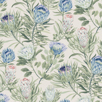 Protea Wallpaper Wallpaper York Wallcoverings Double Roll Cream/Blue 