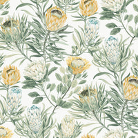 Protea Wallpaper Wallpaper York Wallcoverings Double Roll White/Yellow 