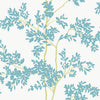 Lunaria Silhouette Wallpaper Wallpaper York Wallcoverings Double Roll White/Aqua 