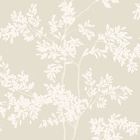 Lunaria Silhouette Wallpaper Wallpaper York Wallcoverings Double Roll Lt. Taupe/White 