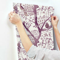 Peacock Block Print Wallpaper Wallpaper Antonina Vella   