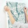 Peacock Block Print Wallpaper Wallpaper Antonina Vella   