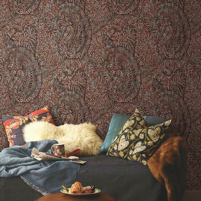 Kashmir Dreams Paisley Wallpaper Wallpaper Antonina Vella   