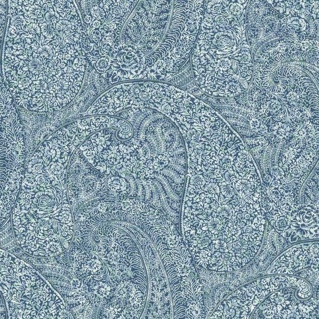 Kashmir Dreams Paisley Wallpaper Wallpaper Antonina Vella Double Roll Blue 