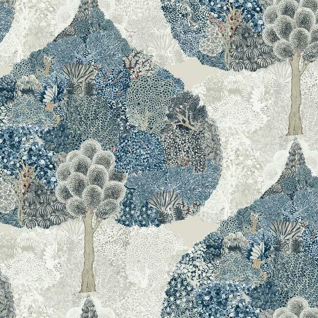 Mystic Forest Wallpaper Wallpaper Antonina Vella Double Roll Navy 