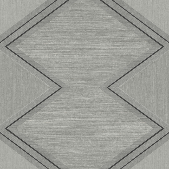 Diamond Twist Wallpaper Wallpaper York Double Roll Grey/Black 
