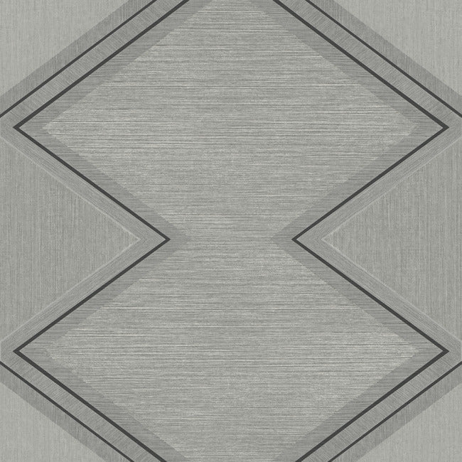 Diamond Twist Wallpaper Wallpaper York Double Roll Grey/Black 