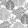 Kimono Trees Wallpaper Wallpaper York Double Roll White/Black 