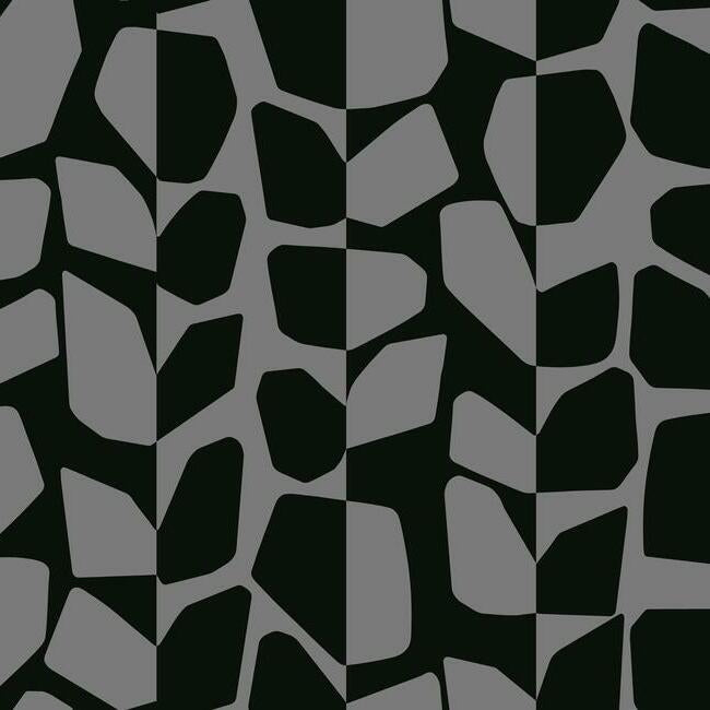 Primitive Vines Wallpaper Wallpaper York Double Roll Metallic/Black 