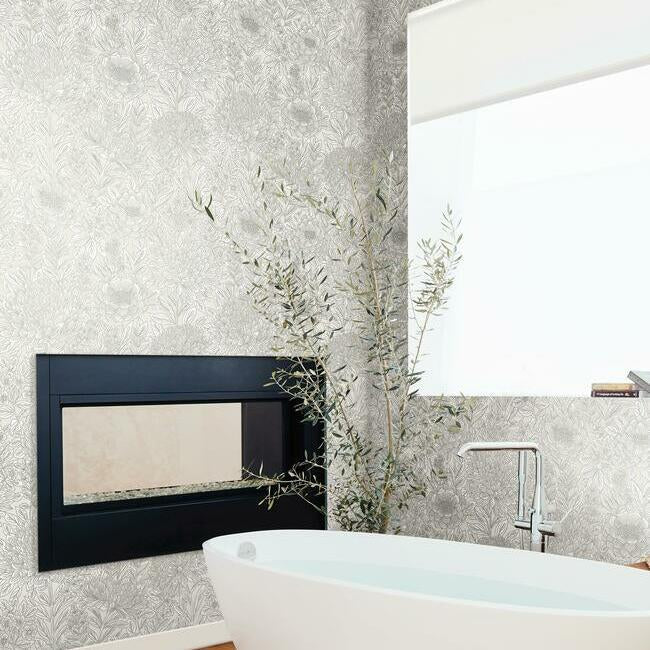 Wood Block Blooms Wallpaper Wallpaper York   