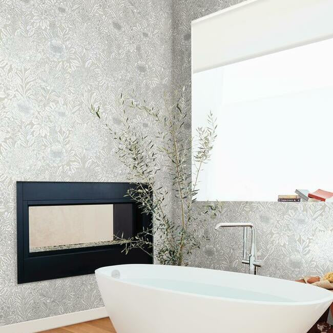 Wood Block Blooms Wallpaper Wallpaper York   
