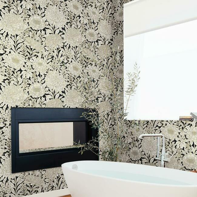Wood Block Blooms Wallpaper Wallpaper York   