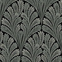 Shell Damask Wallpaper Wallpaper York Double Roll Black/Glint 