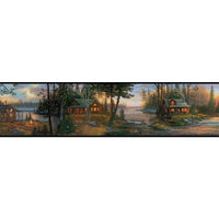 Cabin Fever Wallpaper Border Wallpaper Border York Spool Brown/Black 