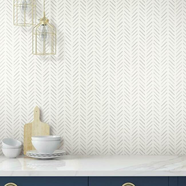 Painted Herringbone Wallpaper Wallpaper York   