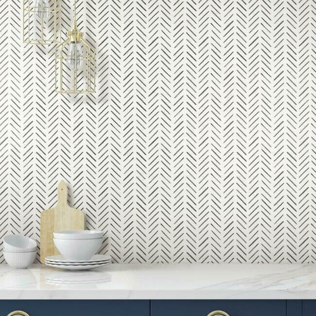 Painted Herringbone Wallpaper Wallpaper York   