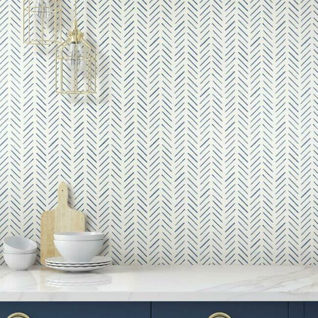 Painted Herringbone Wallpaper Wallpaper York   