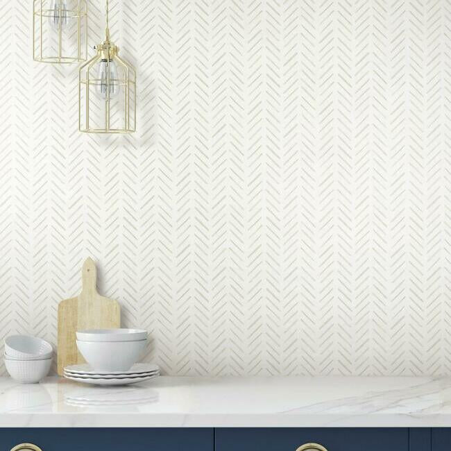 Painted Herringbone Wallpaper Wallpaper York   