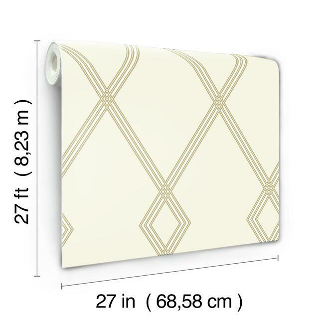 Ribbon Stripe Trellis Wallpaper Wallpaper York   