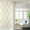 Ribbon Stripe Trellis Wallpaper Wallpaper York   