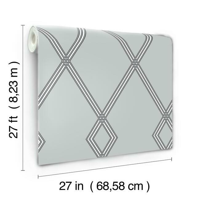 Ribbon Stripe Trellis Wallpaper Wallpaper York   