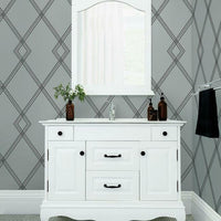 Ribbon Stripe Trellis Wallpaper Wallpaper York   
