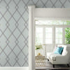 Ribbon Stripe Trellis Wallpaper Wallpaper York   