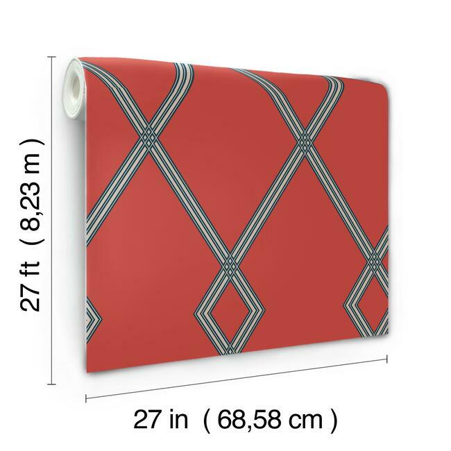 Ribbon Stripe Trellis Wallpaper Wallpaper York   
