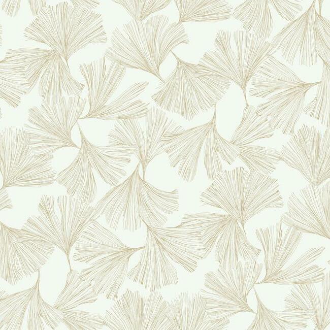 Ginkgo Toss Wallpaper Wallpaper Antonina Vella Double Roll Gold 