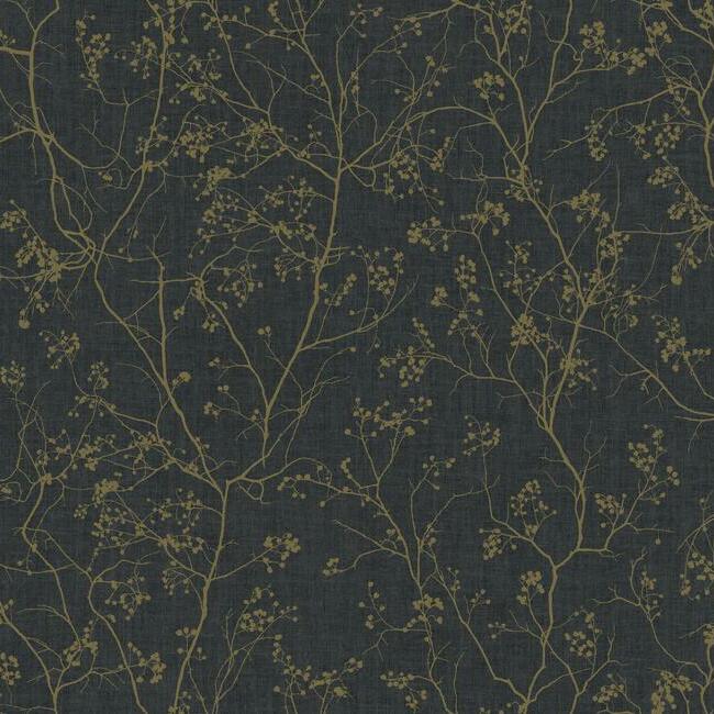 Luminous Branches Wallpaper Wallpaper Antonina Vella Double Roll Black/Gold 