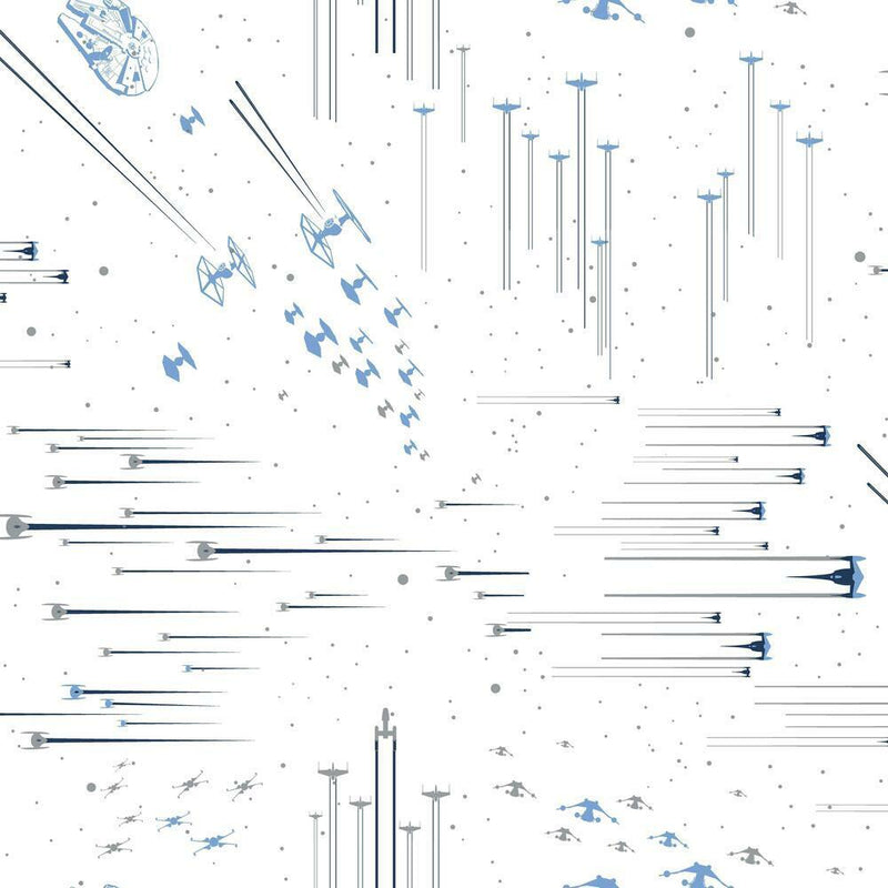 Star Wars: Galactic Battles Peel and Stick Wallpaper Peel and Stick Wallpaper RoomMates Roll Blue 