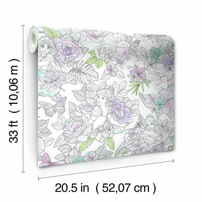 Disney Princess Royal Floral Wallpaper Wallpaper York   