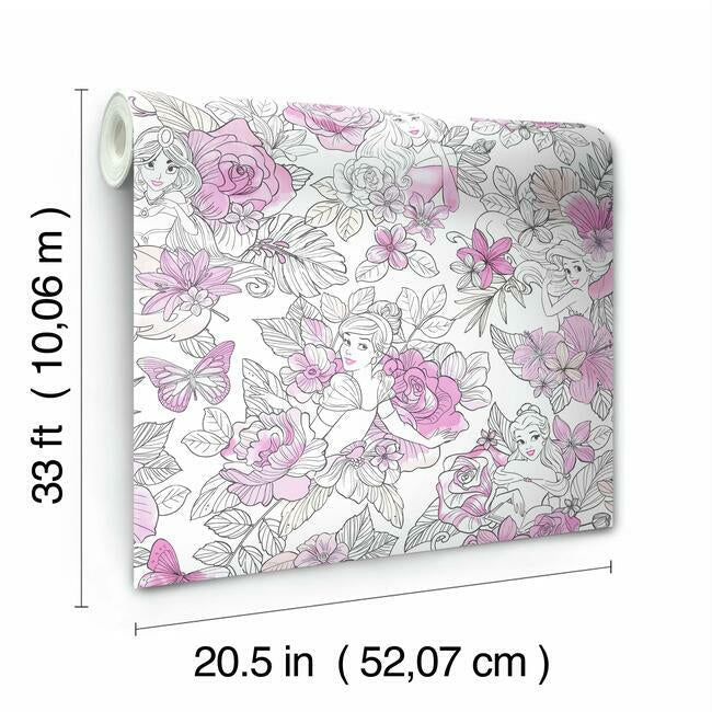Disney Princess Royal Floral Wallpaper Wallpaper York   