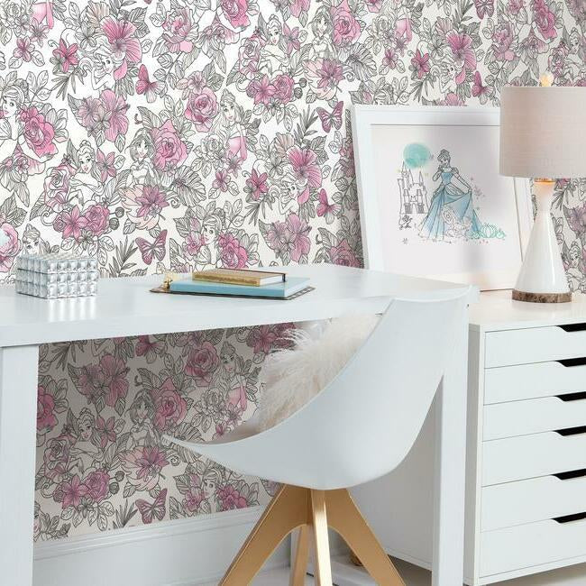 Disney Princess Royal Floral Wallpaper Wallpaper York   