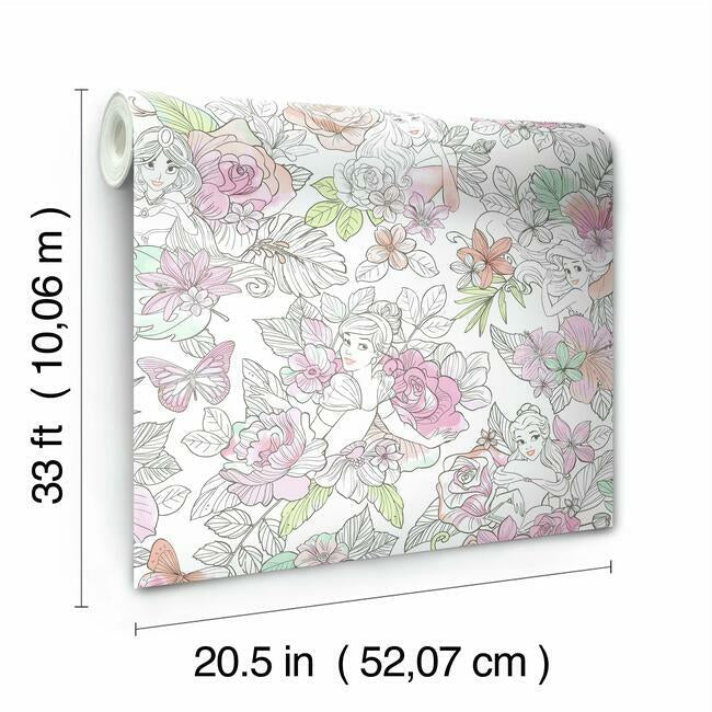 Disney Princess Royal Floral Wallpaper Wallpaper York   