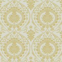 Imperial Damask Wallpaper Wallpaper York Double Roll Linen/Gold 