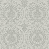 Imperial Damask Wallpaper Wallpaper York Double Roll Grey/Silver 