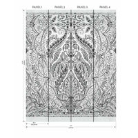 Jaipur Paisley Damask Wall Mural Wall Mural York   