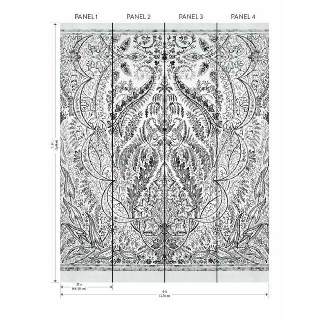 Jaipur Paisley Damask Wall Mural Wall Mural York   
