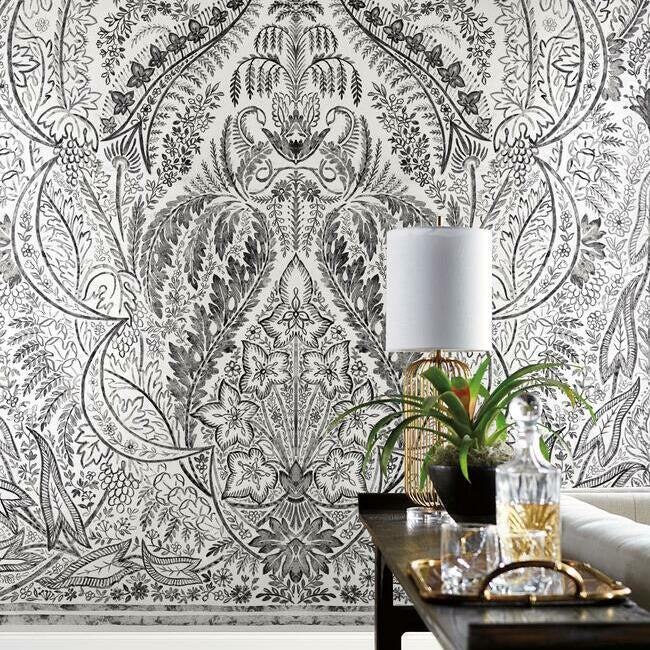 Jaipur Paisley Damask Wall Mural Wall Mural York   