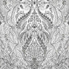 Jaipur Paisley Damask Wall Mural Wall Mural York Roll Black/White 