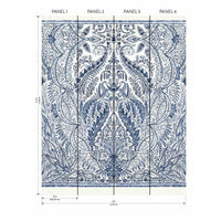 Jaipur Paisley Damask Wall Mural Wall Mural York   