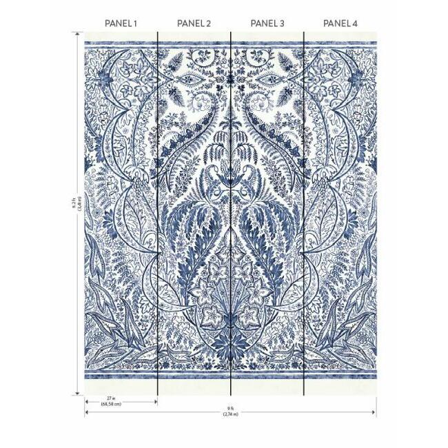 Jaipur Paisley Damask Wall Mural Wall Mural York   