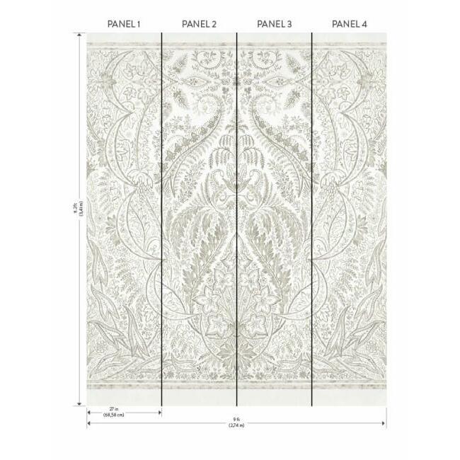 Jaipur Paisley Damask Wall Mural Wall Mural York   