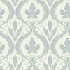 Adirondack Damask Wallpaper Wallpaper York Double Roll Smokey Blue/Beige 